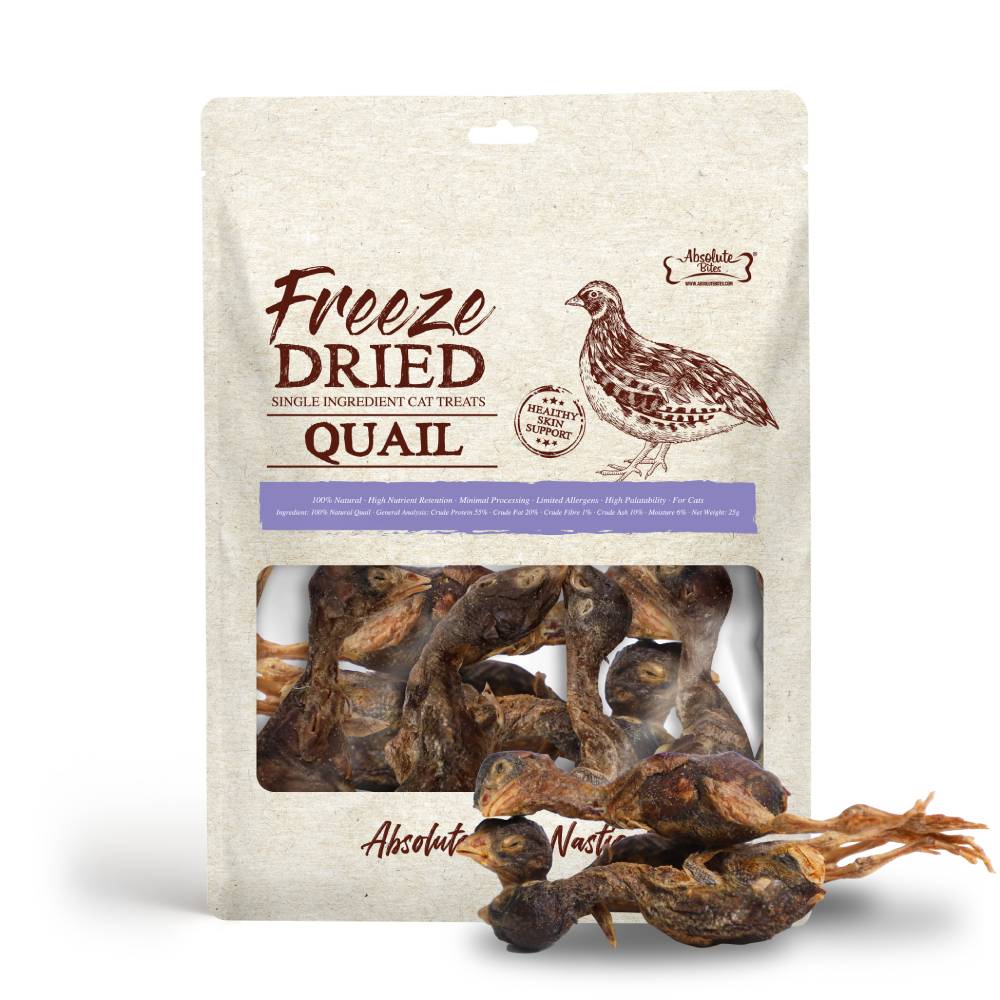 Absolute Bites Cat FreezeDried Quail 25g