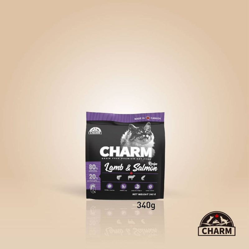 Charm Cat Lamb & Salmon Recipe Grain Free Premium Food 340g