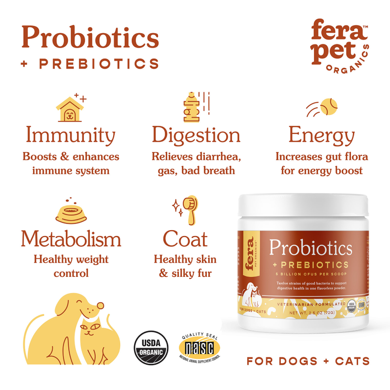 Fera Pet Organics Dogs & Cats Probiotics + Prebiotics 2.5oz