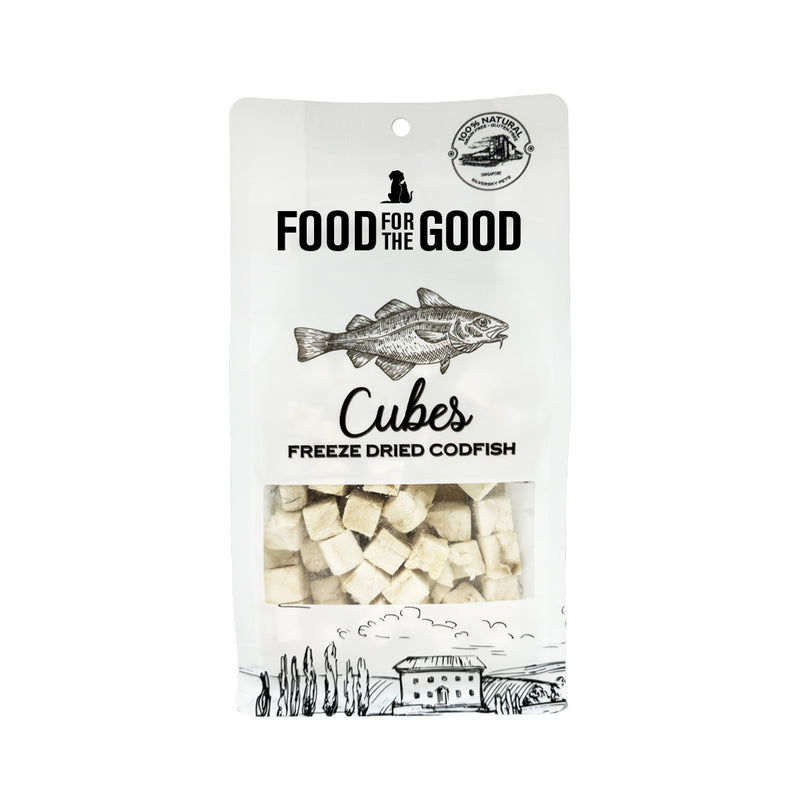 Food For The Good Dog & Cat Treats Freeze Dried Codfish Cubes 50g