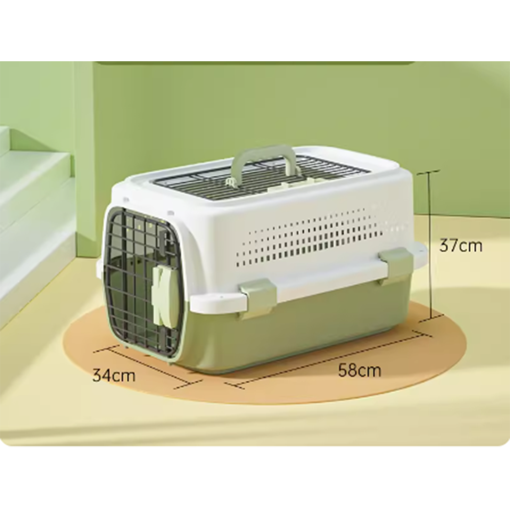 MaiShi Travel Pet Crate Opentop L L58cm x B34cm x H37cm Green