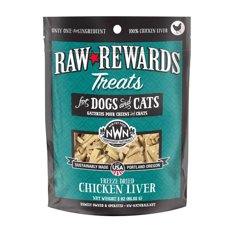 Northwest Naturals Dogs & Cats Raw Rewards Chicken Liver Treats 3oz