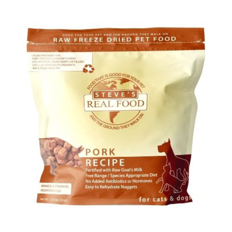 Steve's Real Food Cats & Dogs Raw Freeze Dried Pork 20oz