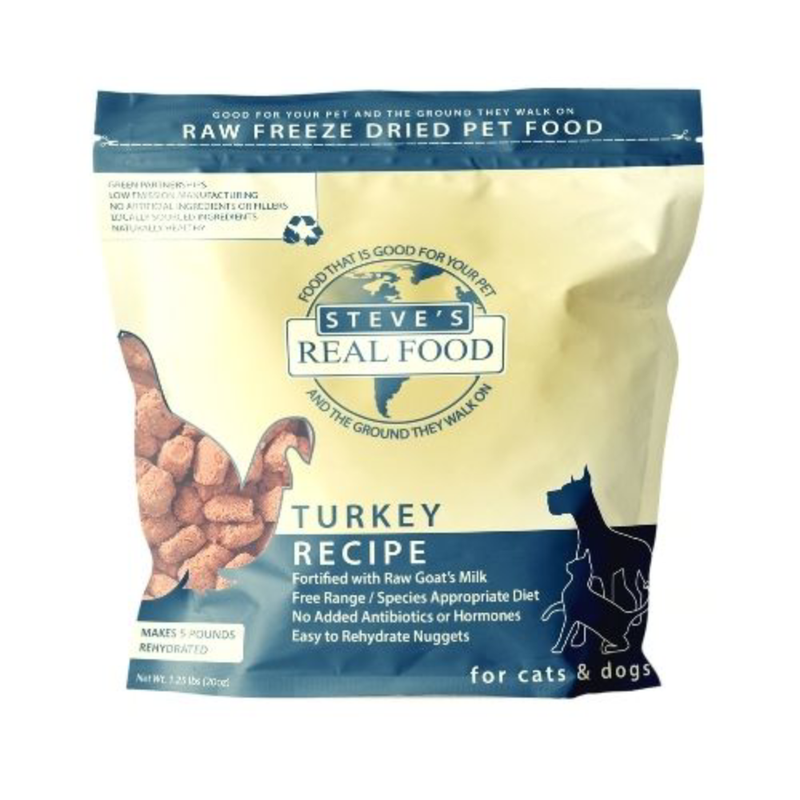 Steve's Real Food Cats & Dogs Raw Freeze Dried Turkey 20oz