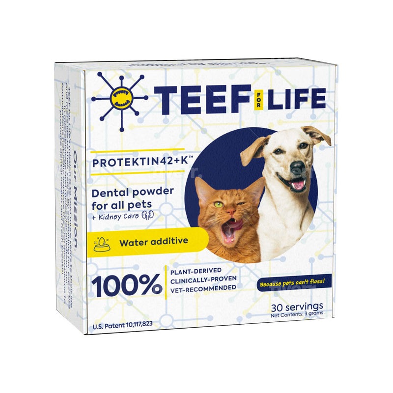 TEEF For Life All Pets Protektin42+K Dental Powder Kidney Care Water Additive 30 Servings