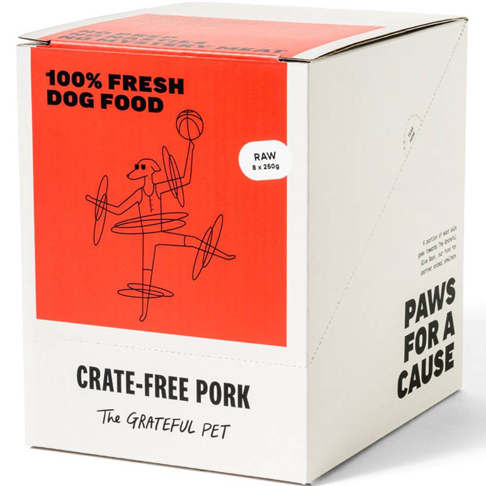 *FROZEN* The Grateful Pet Dog Raw CrateFree Pork 2kg (250g x 8)