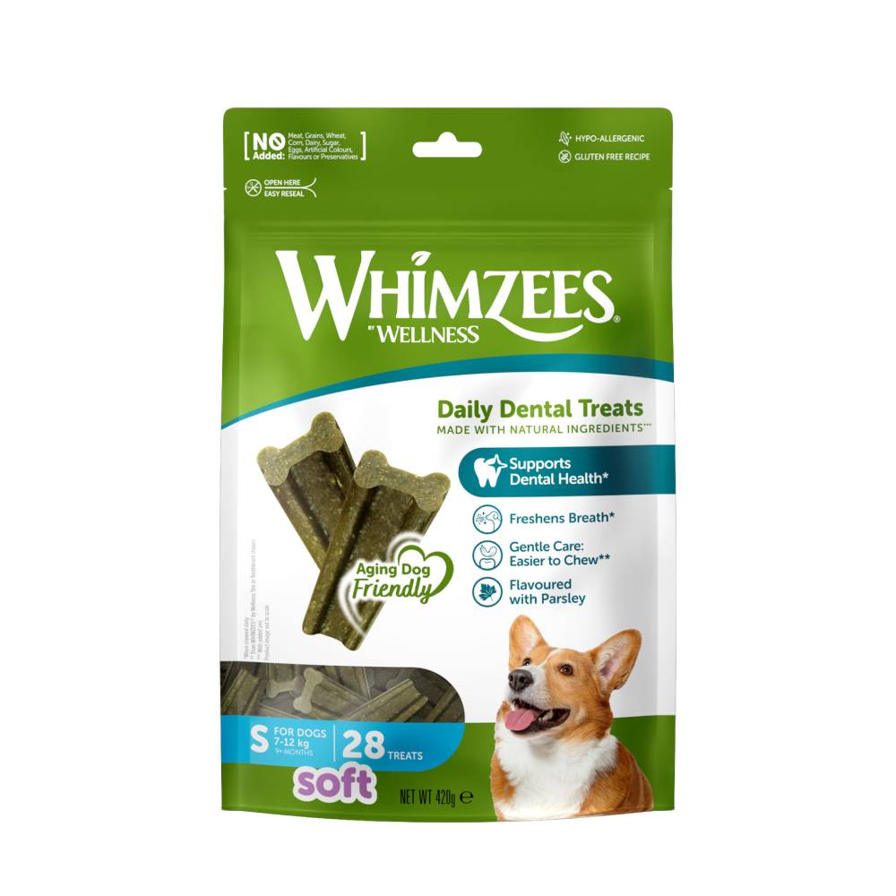 Whimzees All Natural Dental Treats for Dogs Soft S 28pcs