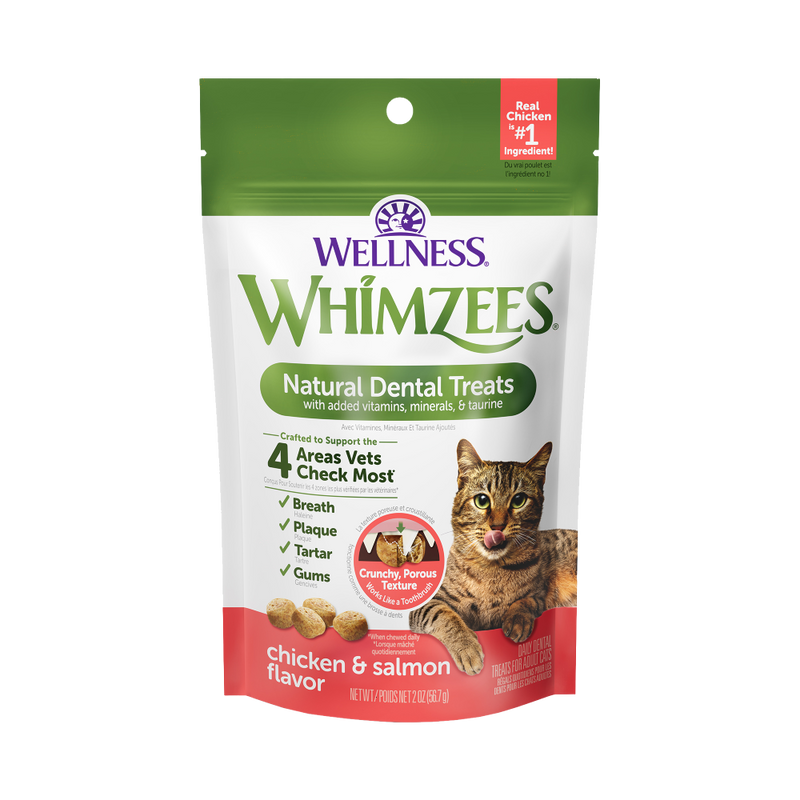 Whimzees Cat Natural Dental Treats Chicken & Salmon 2oz