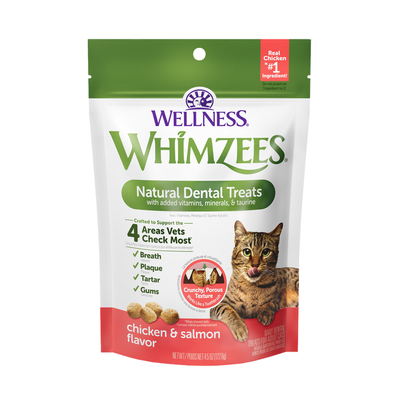 Whimzees Cat Natural Dental Treats Chicken & Salmon 4.5oz