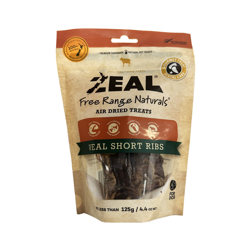 Zeal Dog Air Dried Treats Veal Short Ribs 125g