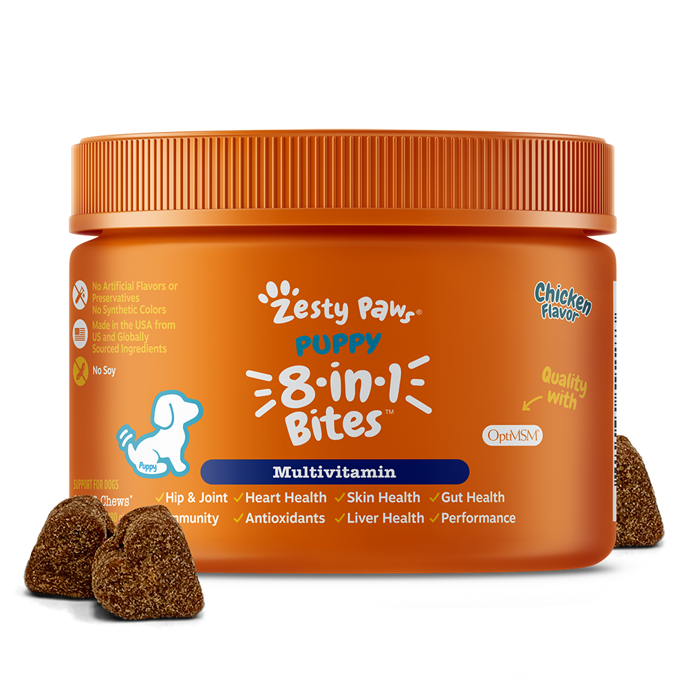 Zesty Paws Puppy 8in1 Multivitamin Bites Chicken 90soft chews