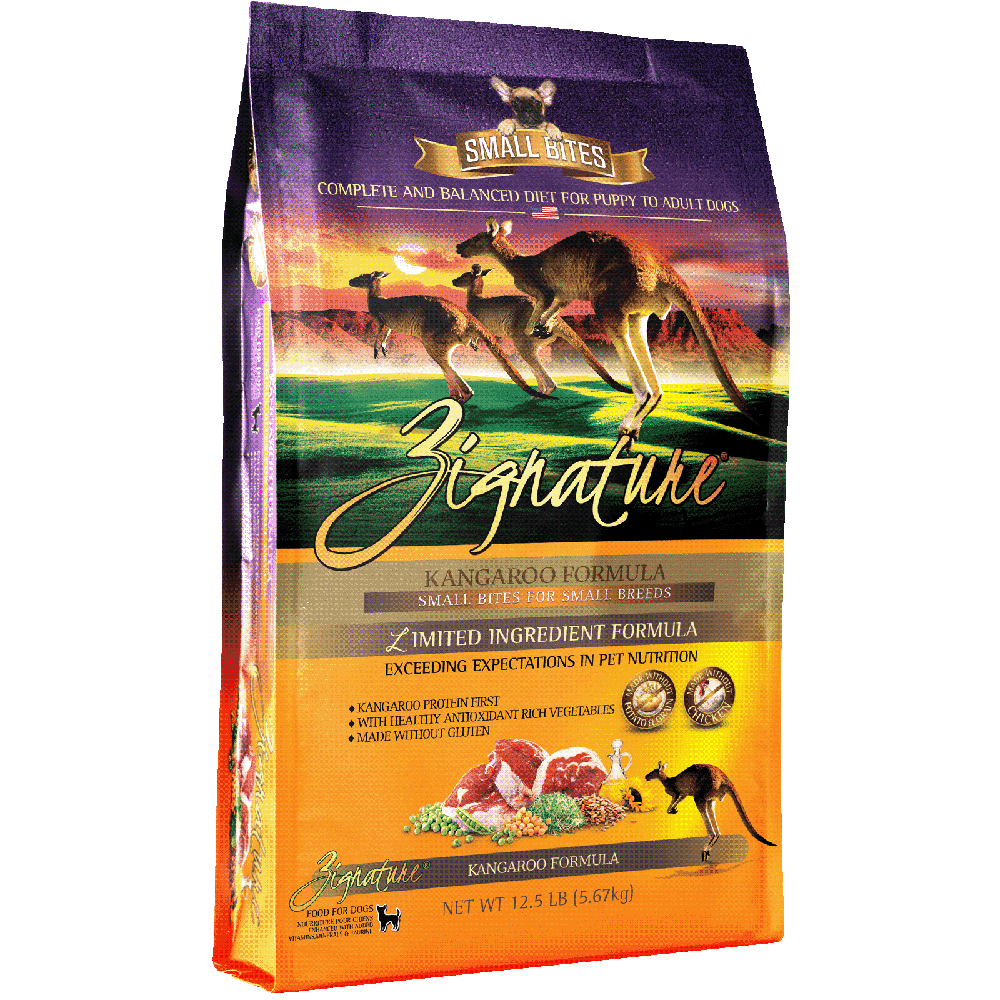 Zignature Dog Kangaroo Formula Small Bites 12.5lb
