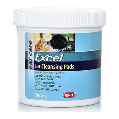 8 in 1 Excel Ear Cleansing Pads for Dogs & Cats 90pcs