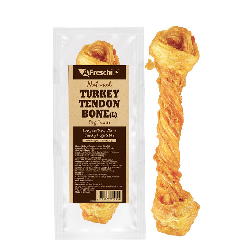 AFreschi Dog Treats Natural Turkey Tendon Bone L 72g