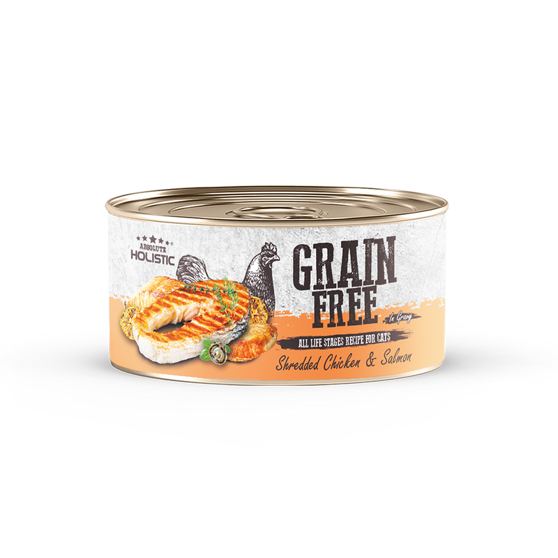 Absolute Holistic Cat Grain Free Shredded Chicken & Salmon 80g