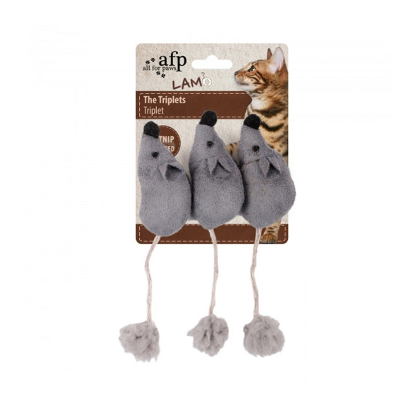 All For Paws Cat Lamb The Triplets Mouse Grey 3pcs