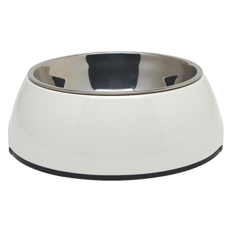 DogIt 2-in-1 Durable Bowl with Stainless Steel Insert White Small 350ml