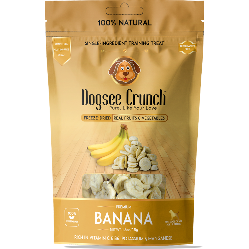 Dogsee Dog Crunch SingleIngredient Training Treat FreezeDried Banana