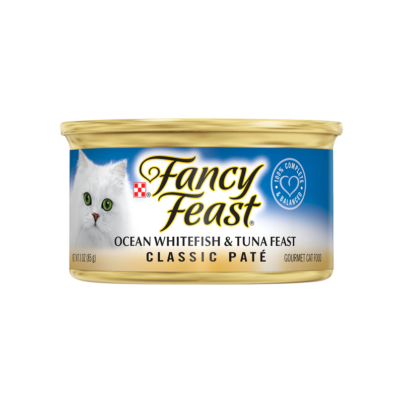 *DONATION TO CATS OF MARINE TERRACE* Fancy Feast Classic Ocean Whitefish and Tuna Feast 85g x 24cans