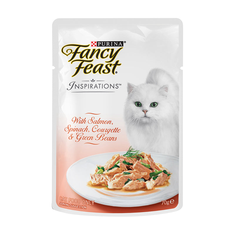 Fancy Feast Inspirations Salmon, Spinach, Courgette, & Green Beans 70g