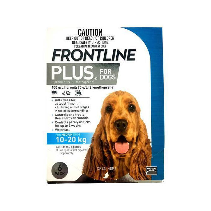Frontline Plus Spot-On for Dogs 10-20kg - 6pcs