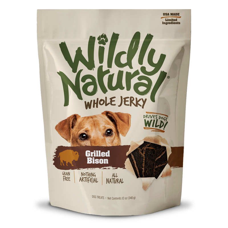 Fruitables Wildly Natural Dog Treats Whole Jerky Grilled Bison 5oz