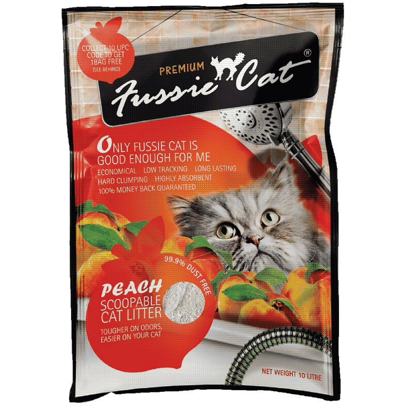 Fussie Cat Bentonite Litter Peach 10L