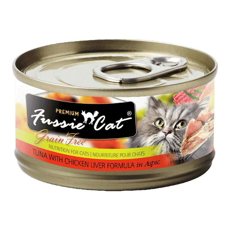 Fussie Cat Black Label Tuna with Chicken Liver in Aspic 80g