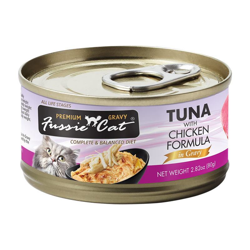 Fussie Cat Black Label Tuna with Chicken in Gravy 80g