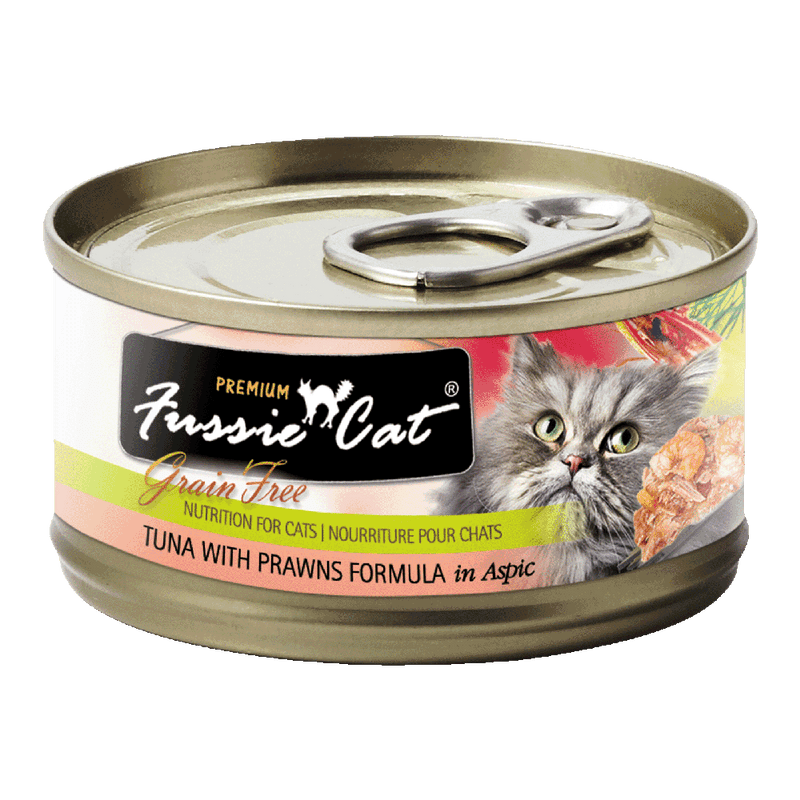 Fussie Cat Black Label Tuna with Prawns in Aspic 80g