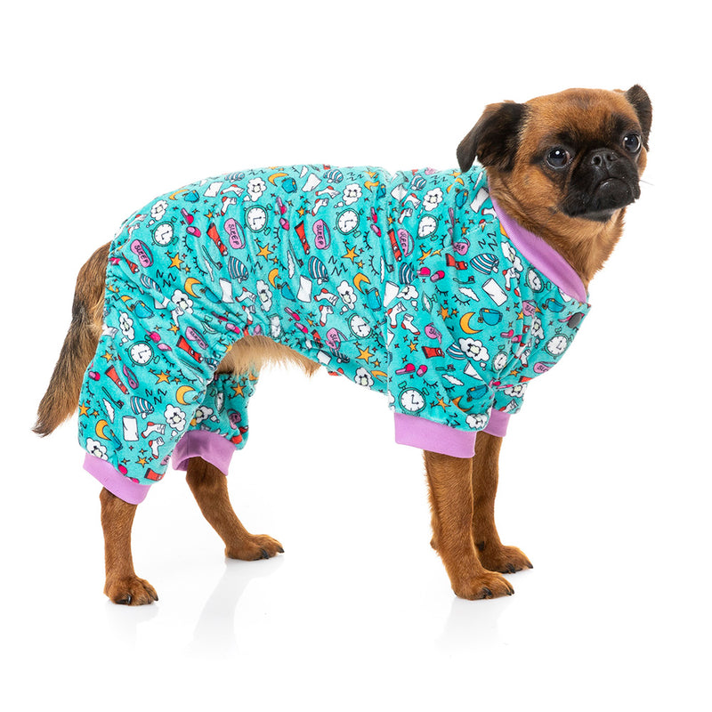 Fuzzyard Pet Pyjama - Sweet Dreams Teal Size 3