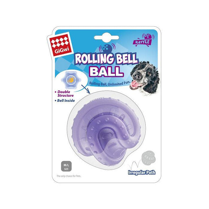 Gigwi Dog Toy Rolling Bell Ball M/L 3"