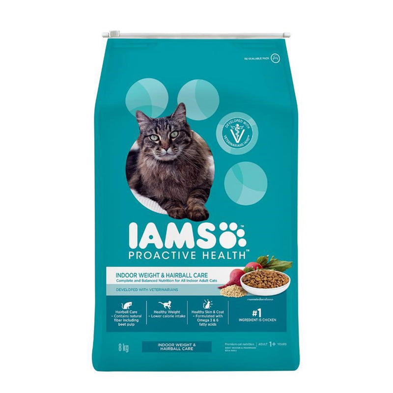 IAMS Cat Proactive Health Indoor Weight & Hairball Care 8kg