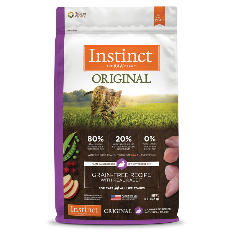 Instinct The Raw Brand Cat Original Grain-Free Dry Food Real Rabbit Recipe 10lb
