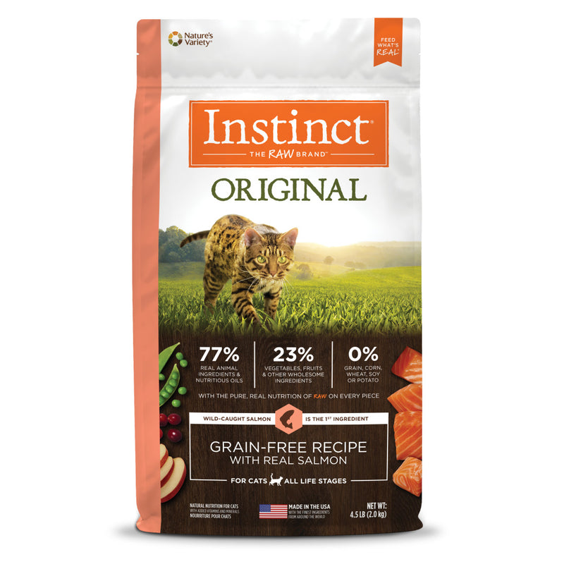 Instinct The Raw Brand Cat Original Grain-Free Dry Food Real Salmon Recipe 4.5lb