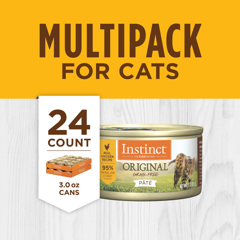 *DONATION TO THE CAT MUSEUM* Instinct The Raw Brand Cat Original Grain-Free Pate Real Chicken Recipe 3oz x 12cans