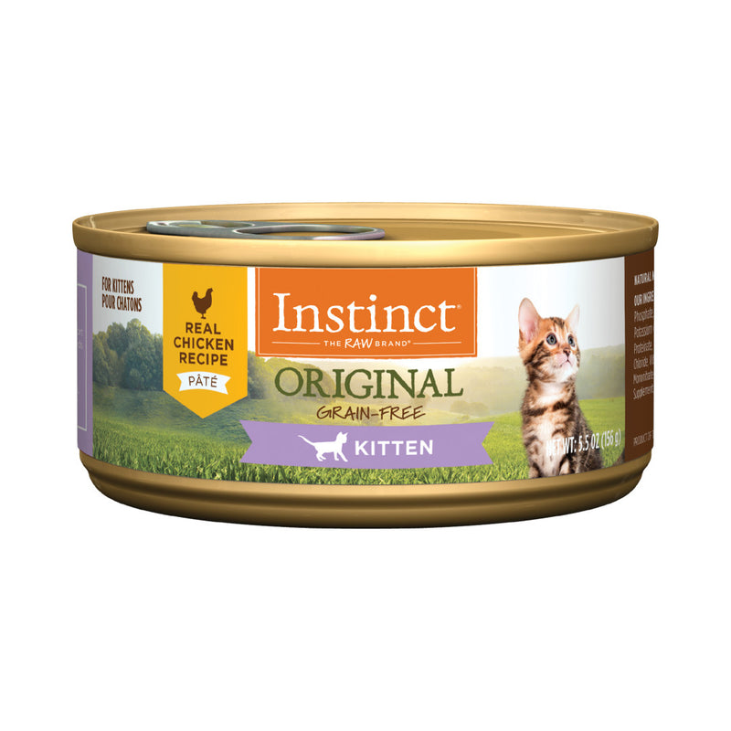 *DONATION TO THE CAT MUSEUM* Instinct The Raw Brand Cat Original Grain-Free Pate Real Chicken for Kittens 5.5oz x 12cans