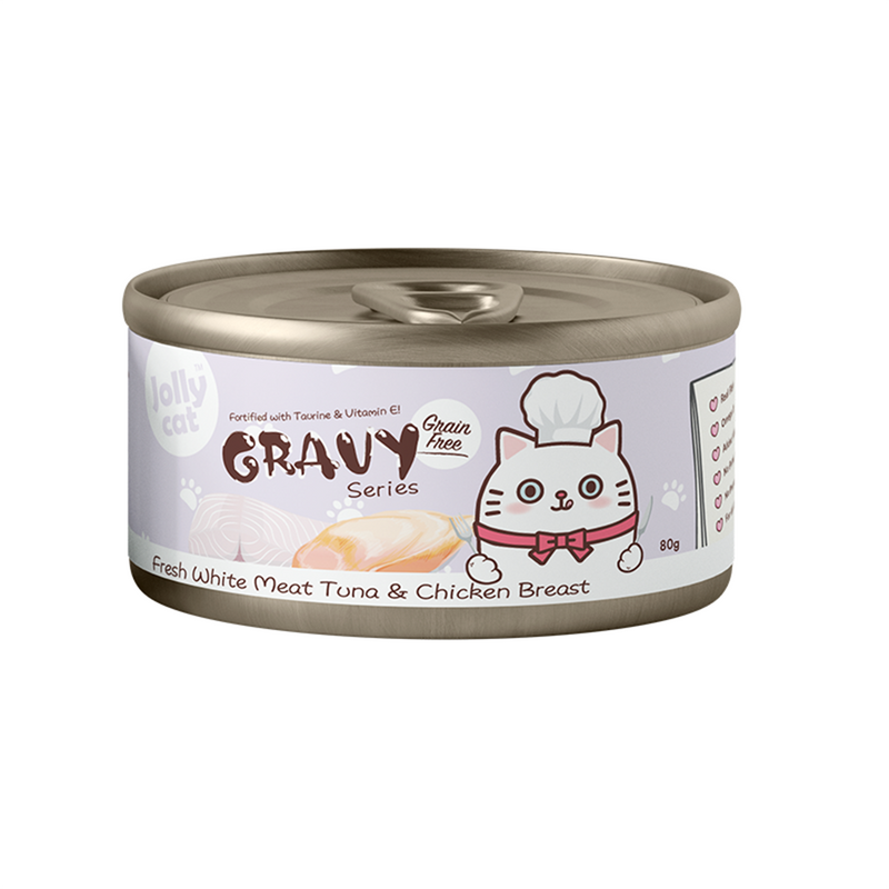 Jolly Cat Gravy Series Fresh White Meat Tuna & Chicken Breast 80g