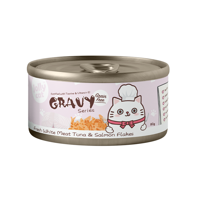 Jolly Cat Gravy Series Fresh White Meat Tuna & Salmon Flakes 80g