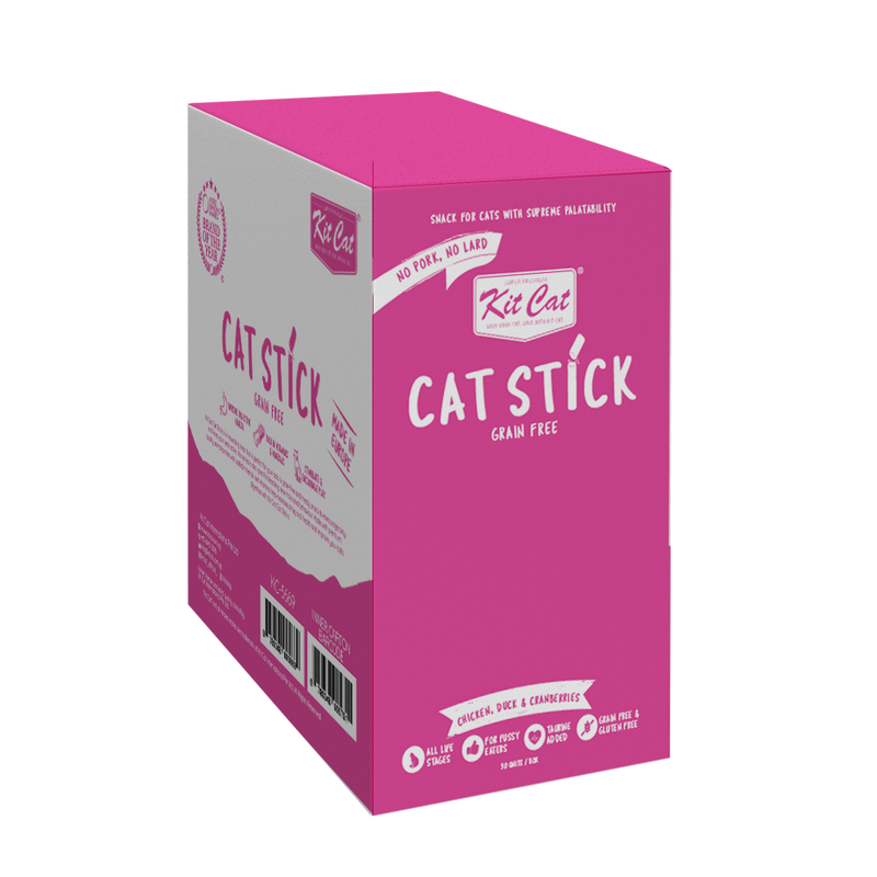 KitCat Cat Stick Grain-Free Chicken, Duck & Cranberries 15g (5g x 3)