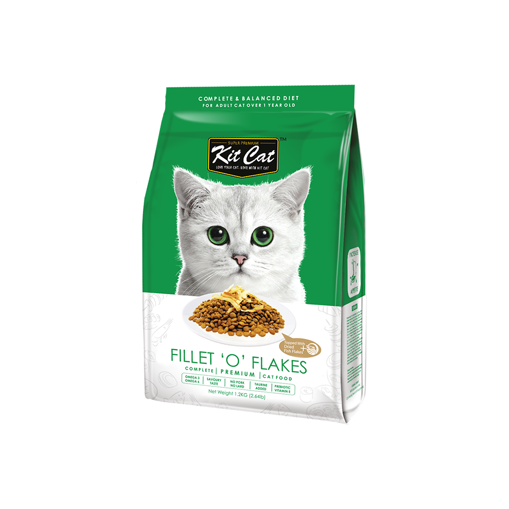 KitCat Premium Cat Food Fillet 'O' Flakes 1.2kg