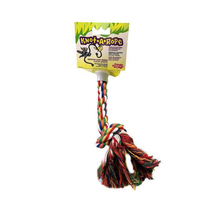 Living World Knot-A-Rope Multi-Coloured Cotton Perch 20mm x 23cm L - 81370