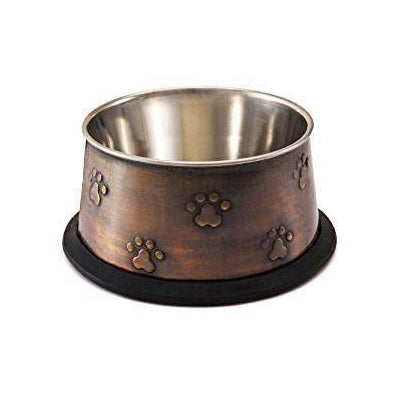 Loving Pets - Artistic Antique Copper No-Tip Bowl 12oz
