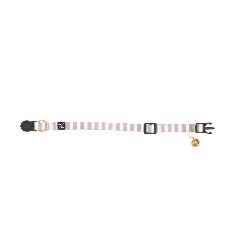 Mog & Bone Cat Neoprene Collar - Latte Hamptons Stripe