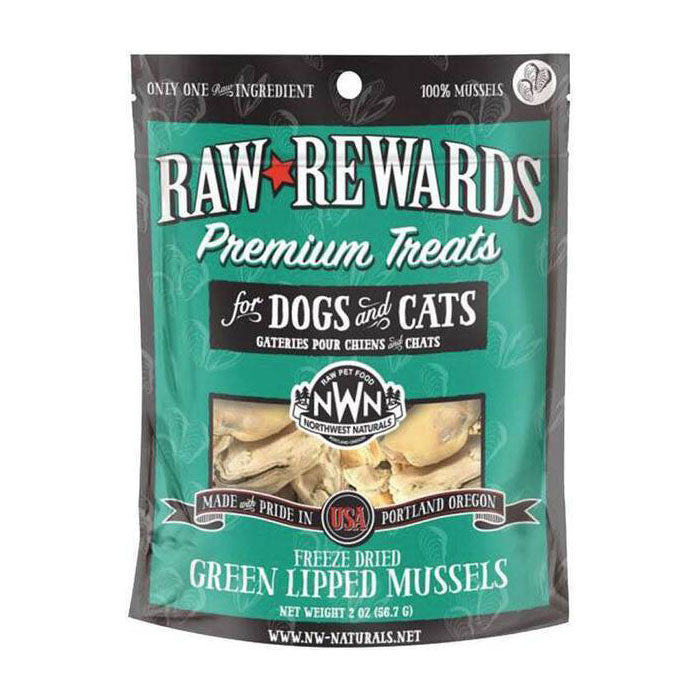 Northwest Naturals Dogs & Cats Raw Rewards Green Lipped Mussels Premium Treats 2oz