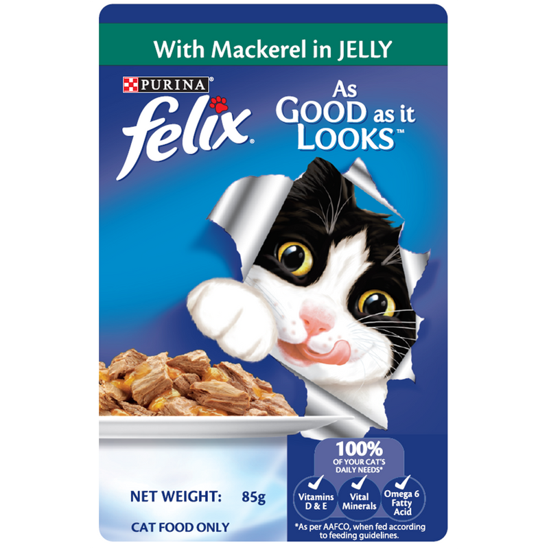 Purina Cat Felix Mackerel in Jelly 85g