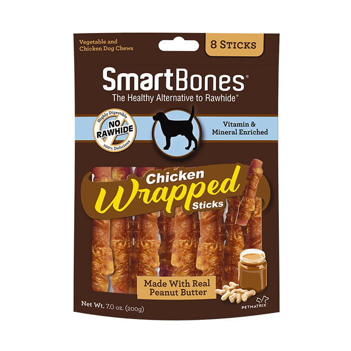 SmartBones Peanut Butter Chicken Wrapped Sticks 8pcs