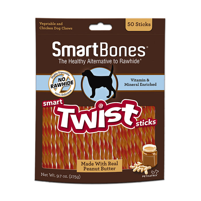SmartBones Smart Twist Sticks Peanut Butter 50pcs