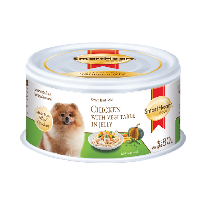 SmartHeart Dog Can Gold Chicken with Vegetable in Jelly 80g