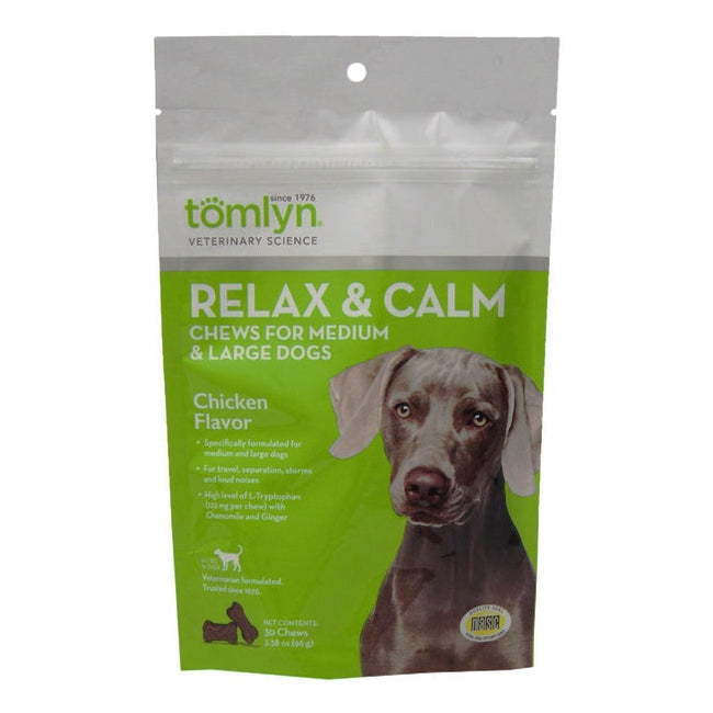Tomlyn Relax & Calm Chews for Medium & Large Dogs Chicken Flavor 30cts